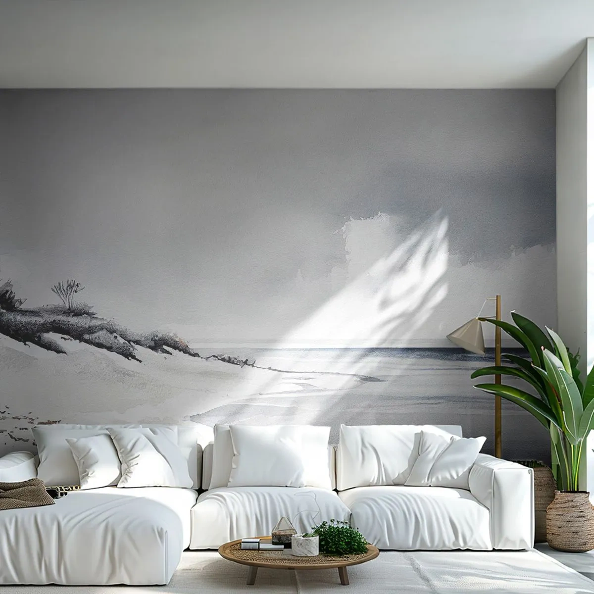 Fototapet Premium Sand - Altid sammen - Klitter, Strand, Ocean - 100x70 cm