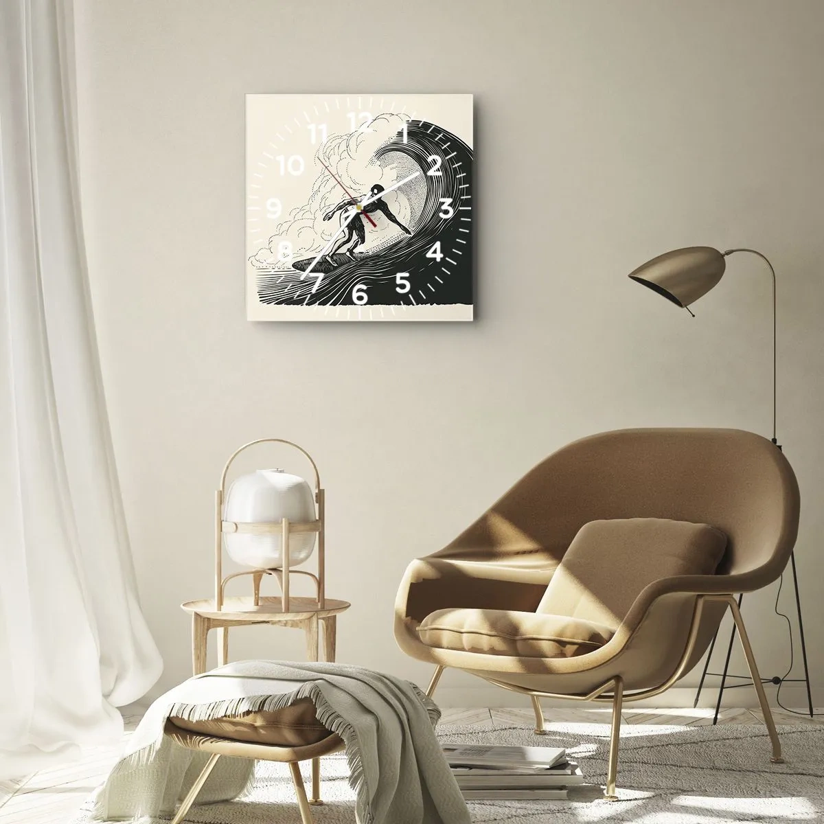 Vægur, Uret - Bølgens konge - 40x40 cm