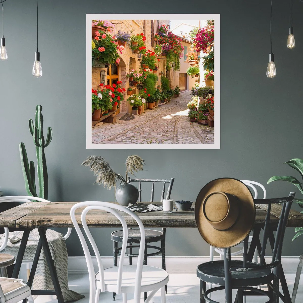 Plakat - I en strøm af blomster - 60x60 cm