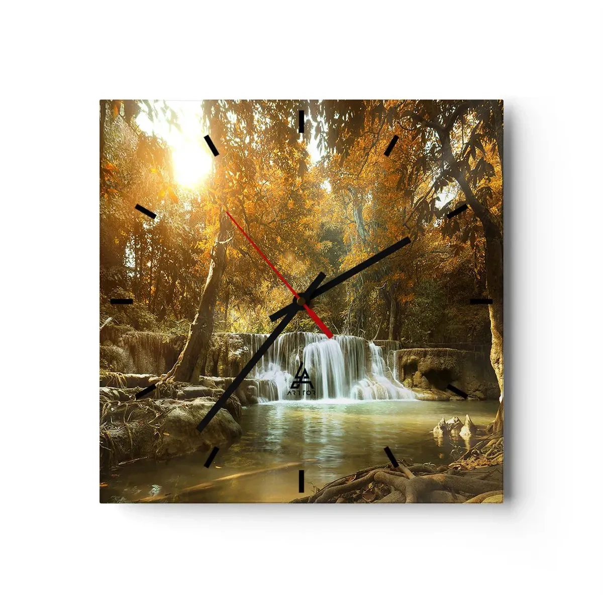 Vægur, Uret - Kaskade i parken - 30x30 cm