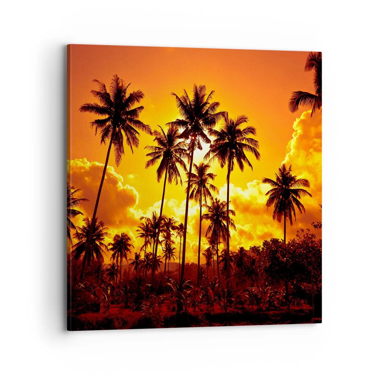 Lærredstryk - Billede på lærred - Bjerge brænder, skove brænder - 70x70 cm