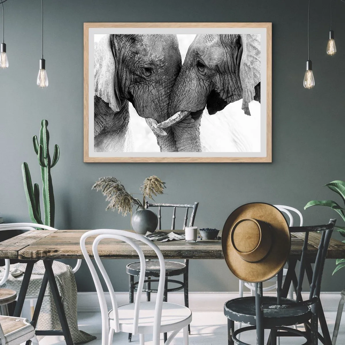 Plakat i ramme af lyst egetræ - Hjertelig tilståelse - 70x50 cm