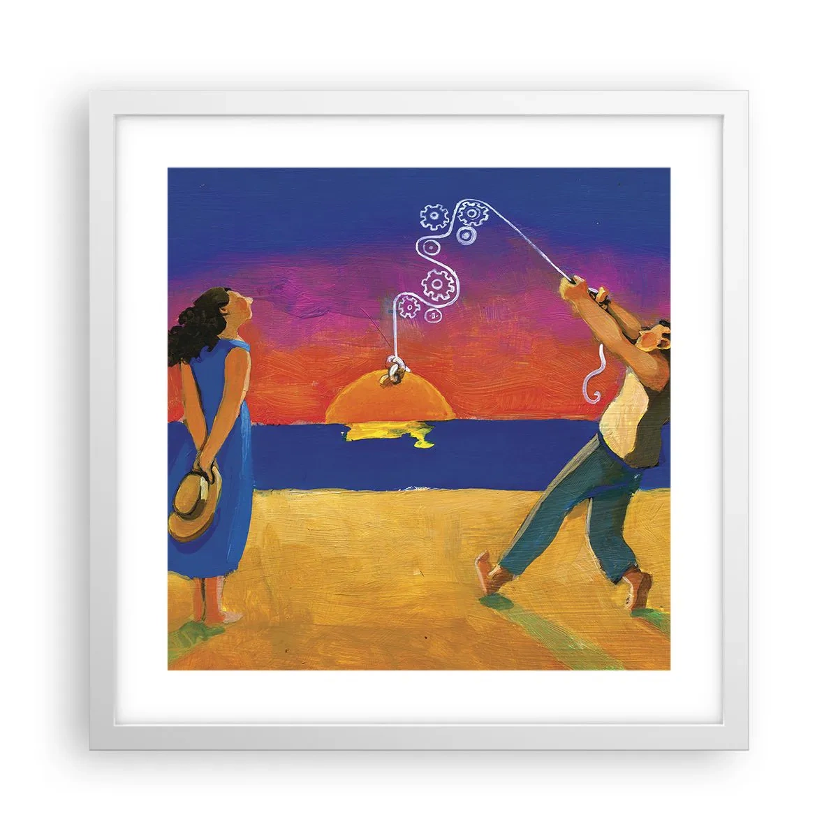 Plakat i hvid ramme - Mere end en stjerne fra himlen - 40x40 cm
