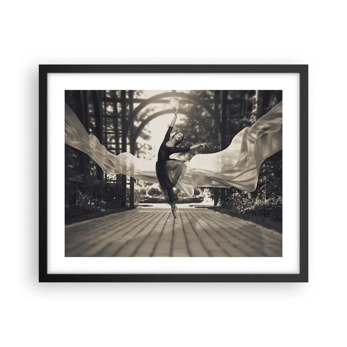 Plakat i sort ramme - Dans i haven - 50x40 cm