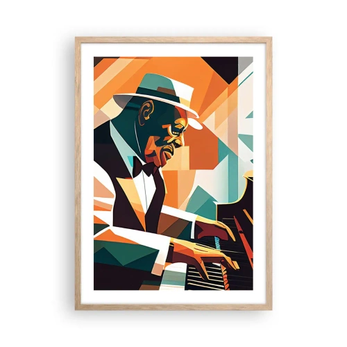 Plakat i ramme af lyst egetræ - Alt det jazz - 50x70 cm