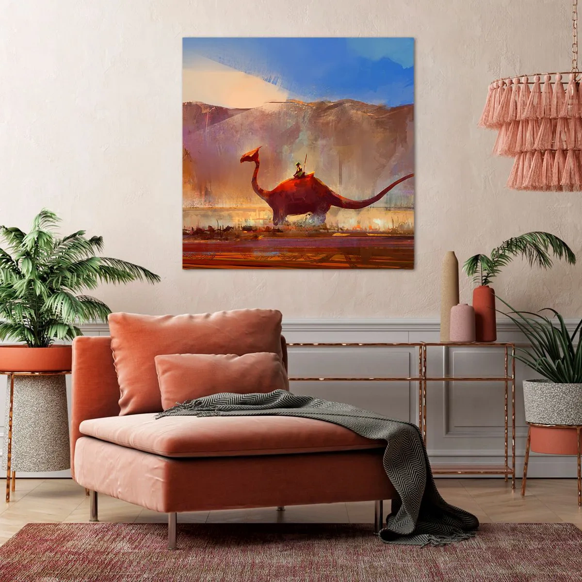 Lærredstryk - Billede på lærred - Hvis de ikke var uddøde - 50x50 cm