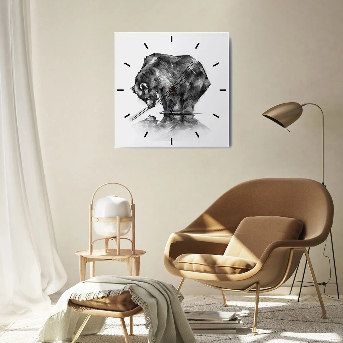 Vægur, Uret - Dejligt at se nogen tæt på - 40x40 cm