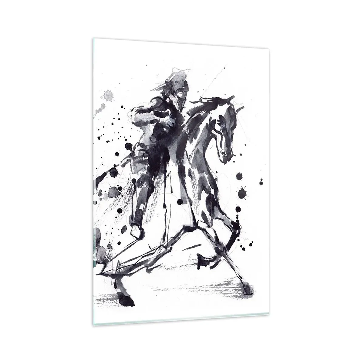 Billede på glas - Sort ridder - 80x120 cm