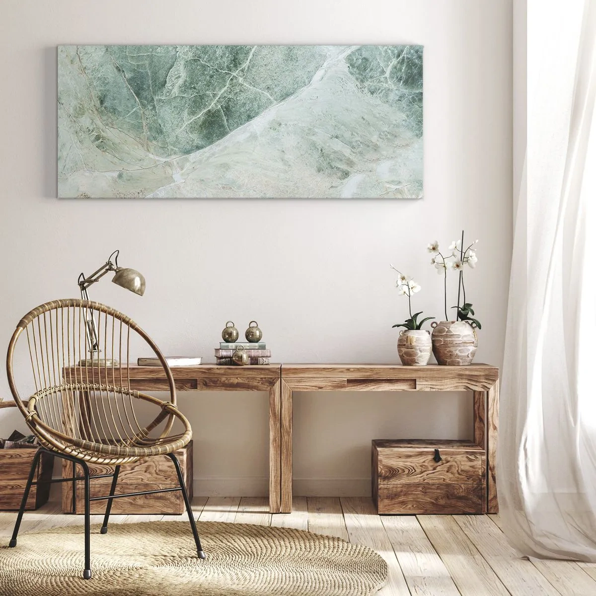 Lærredstryk - Billede på lærred - Den ædle kølighed af sten - 100x40 cm