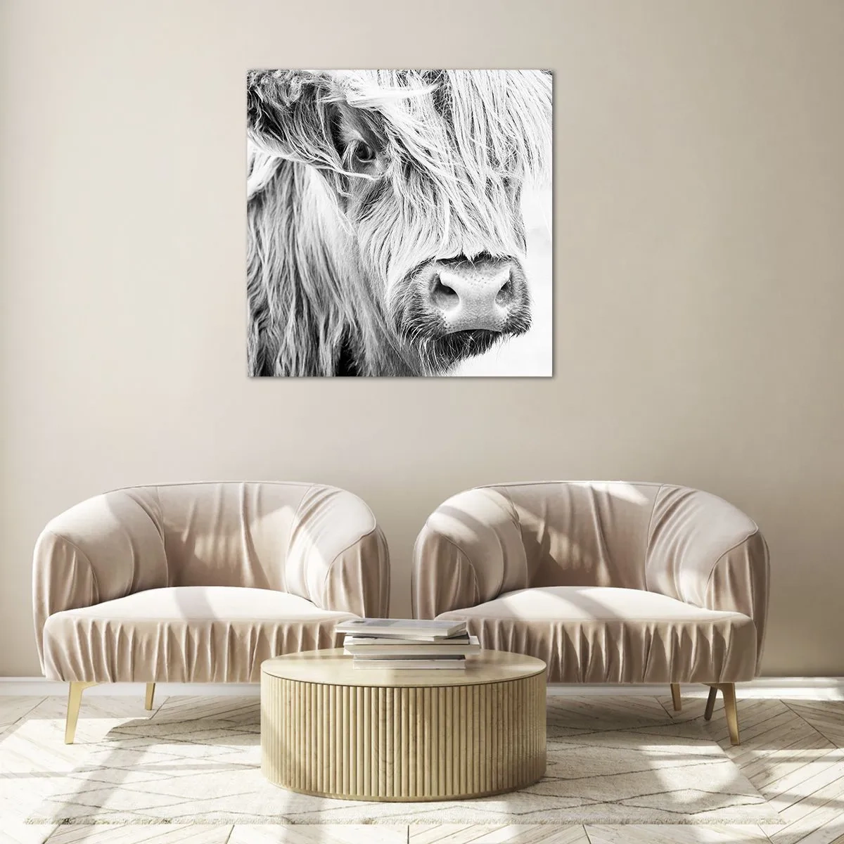 Billede på glas - Skotsk vildmark - 50x50 cm