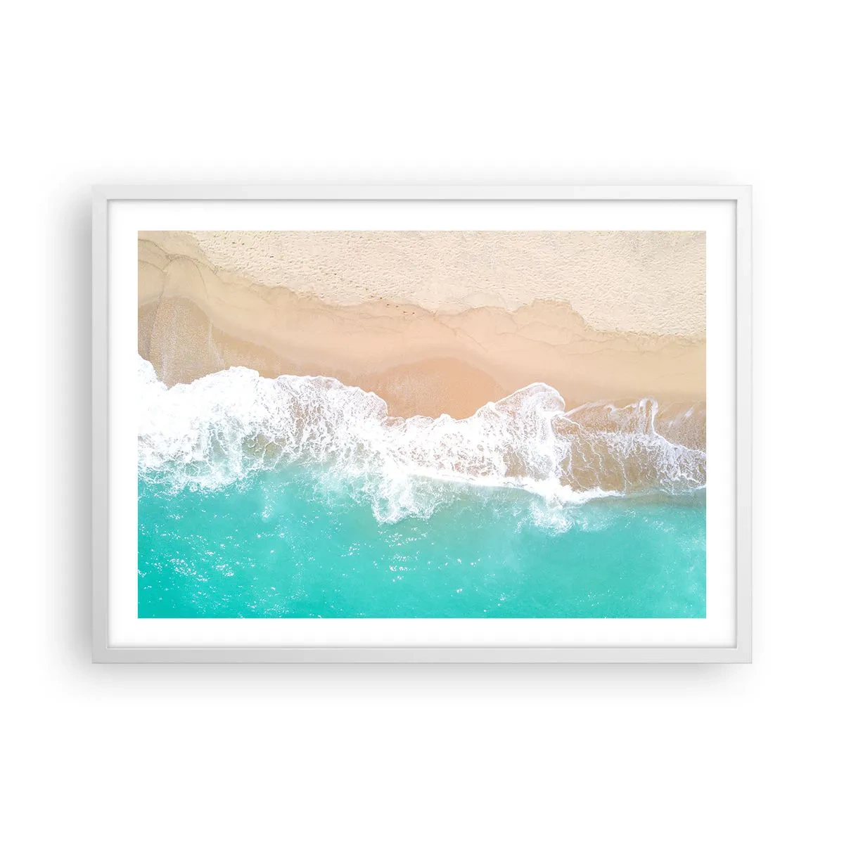 Plakat i hvid ramme - Kærlig berøring - 70x50 cm