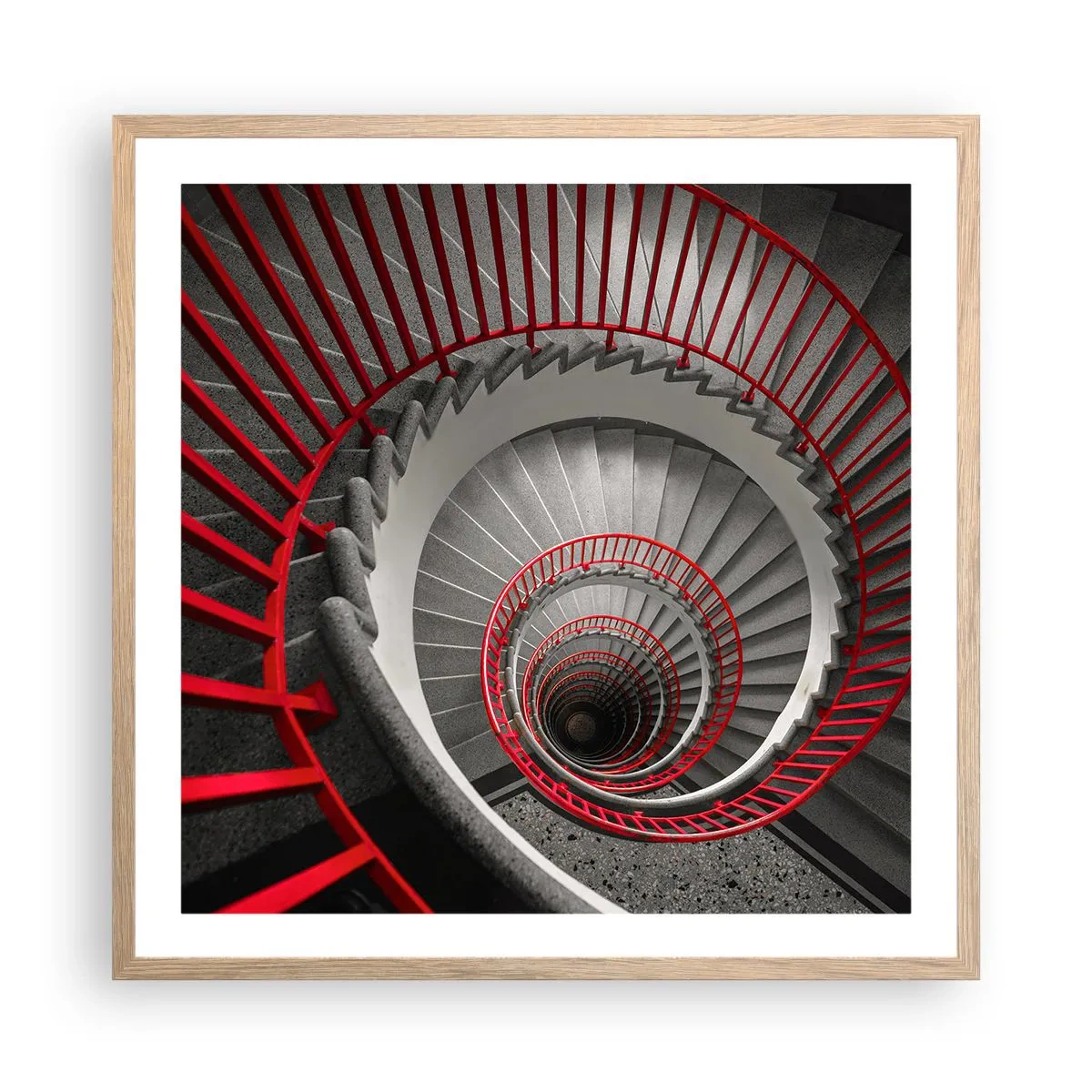 Plakat i ramme af lyst egetræ - Arkitektoniske lege - 60x60 cm