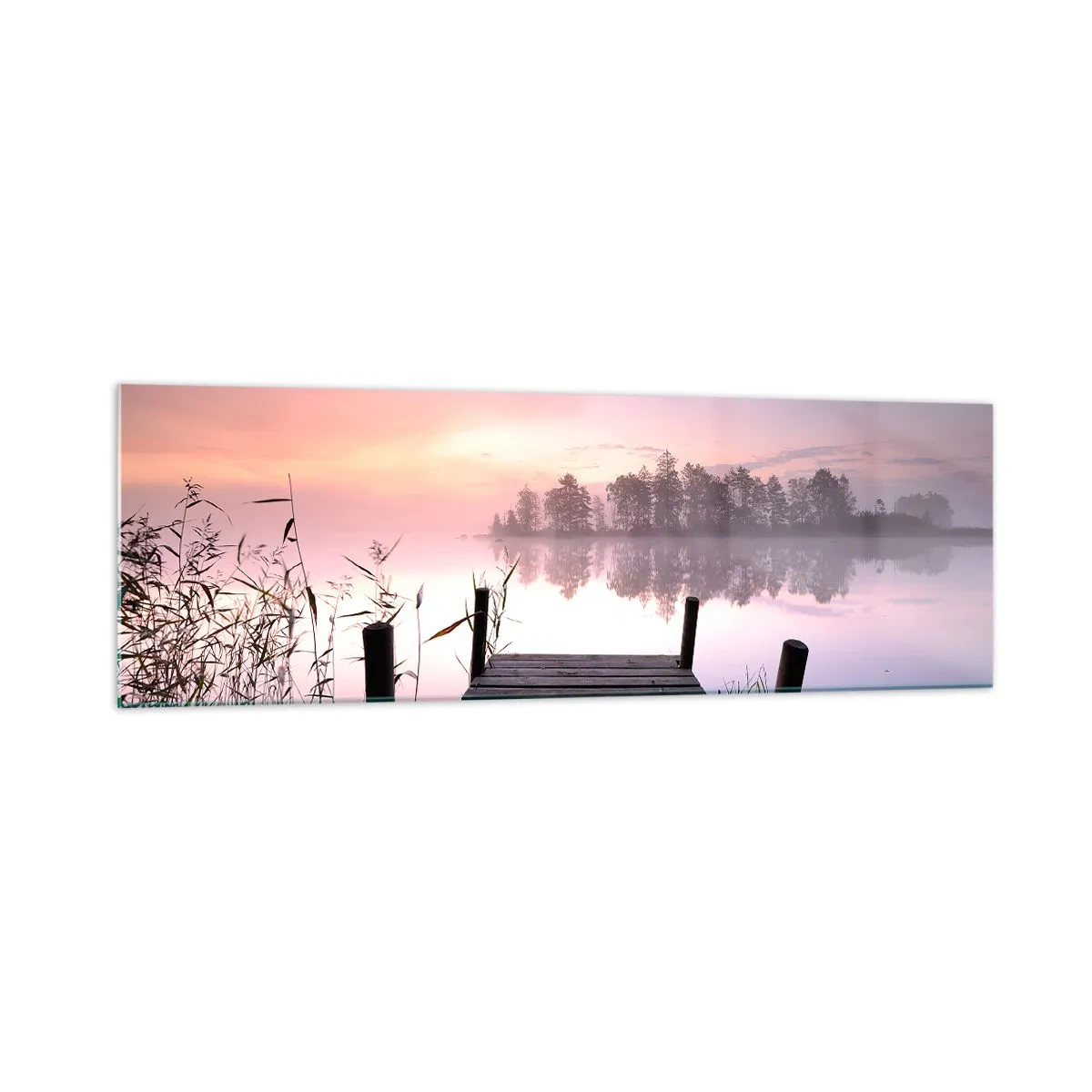 Billede på glas - Ud af den lilla tåge... - 160x50 cm