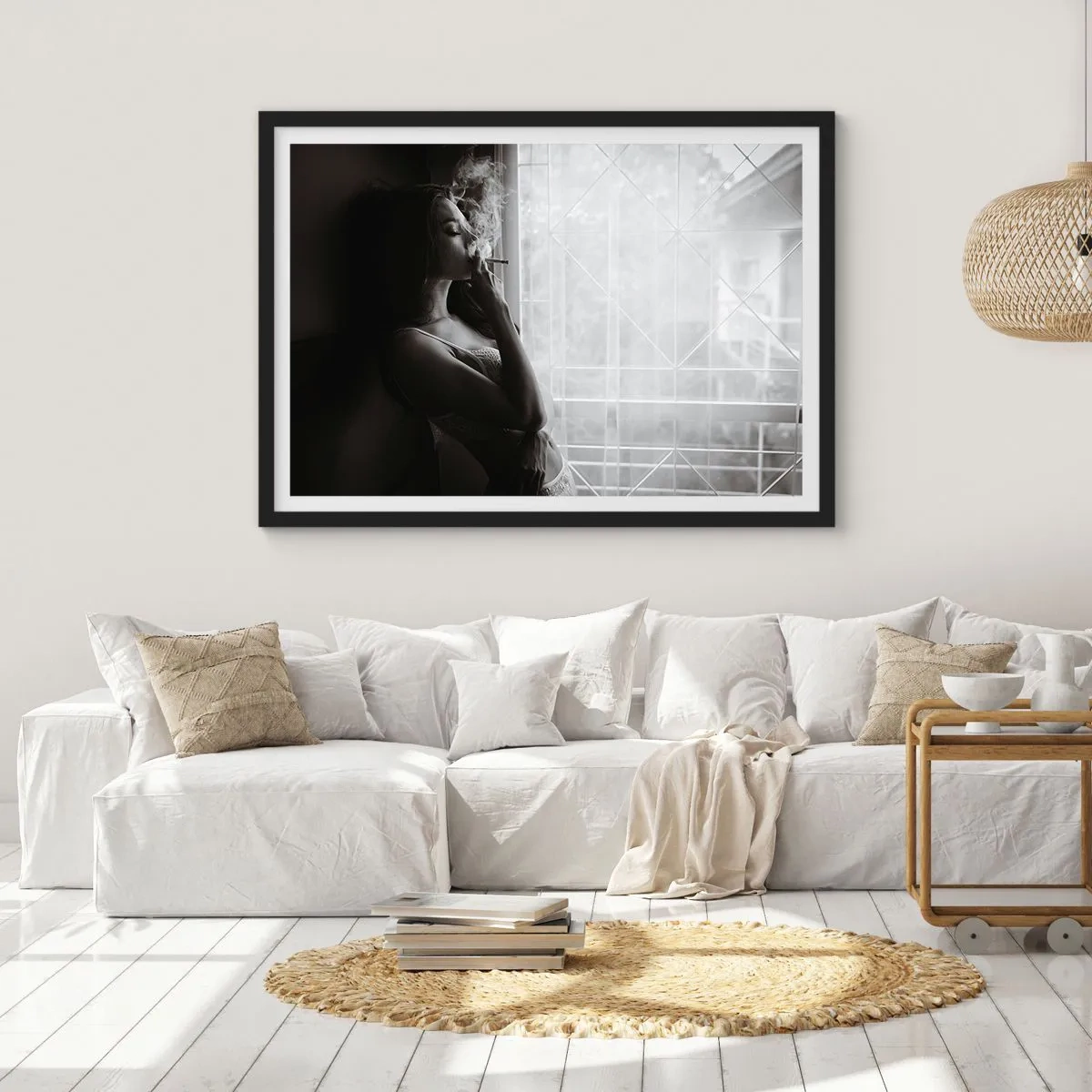 Plakat i sort ramme - Et sensuelt øjeblik - 70x50 cm