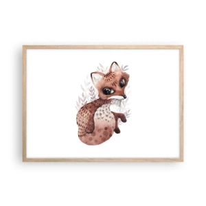 Plakat i ramme af lyst egetræ - Kun kærlighed - 70x50 cm