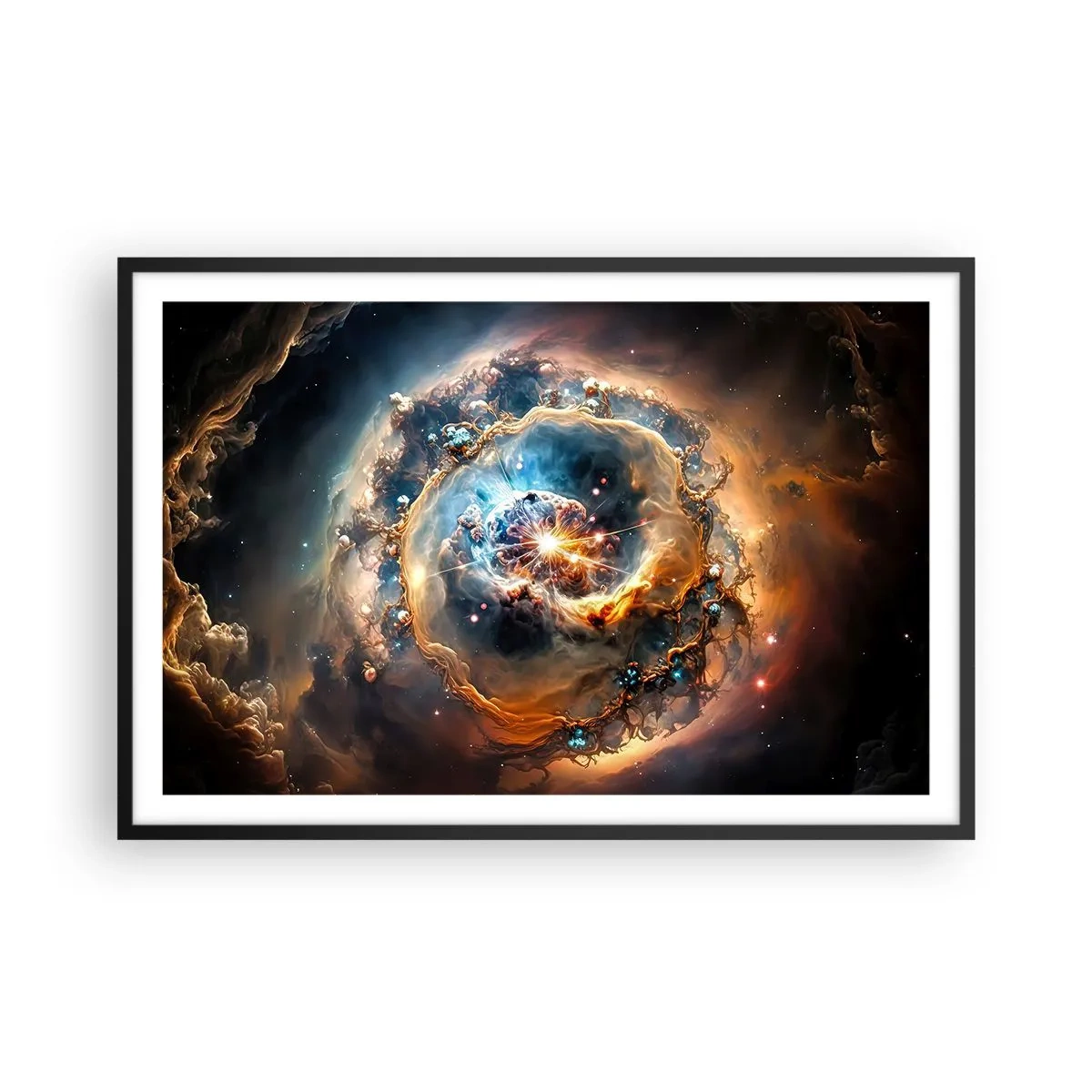 Plakat i sort ramme - Begyndelse - 91x61 cm