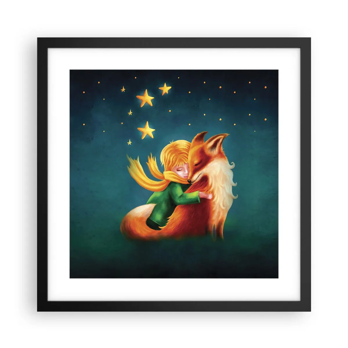 Plakat i sort ramme - Lille Prins - 40x40 cm
