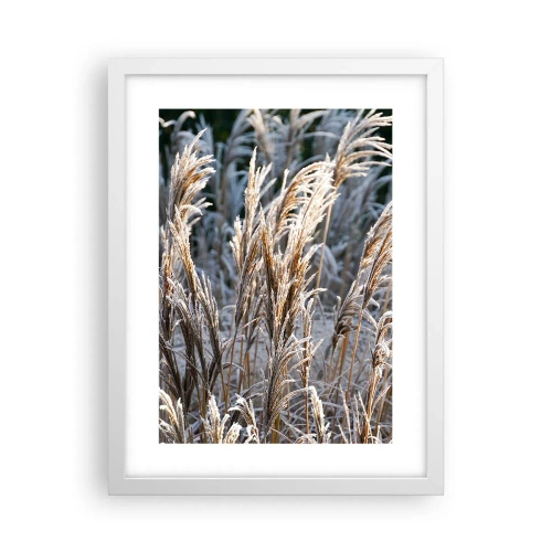 Plakat i hvid ramme - Pyntet med frost - 30x40 cm