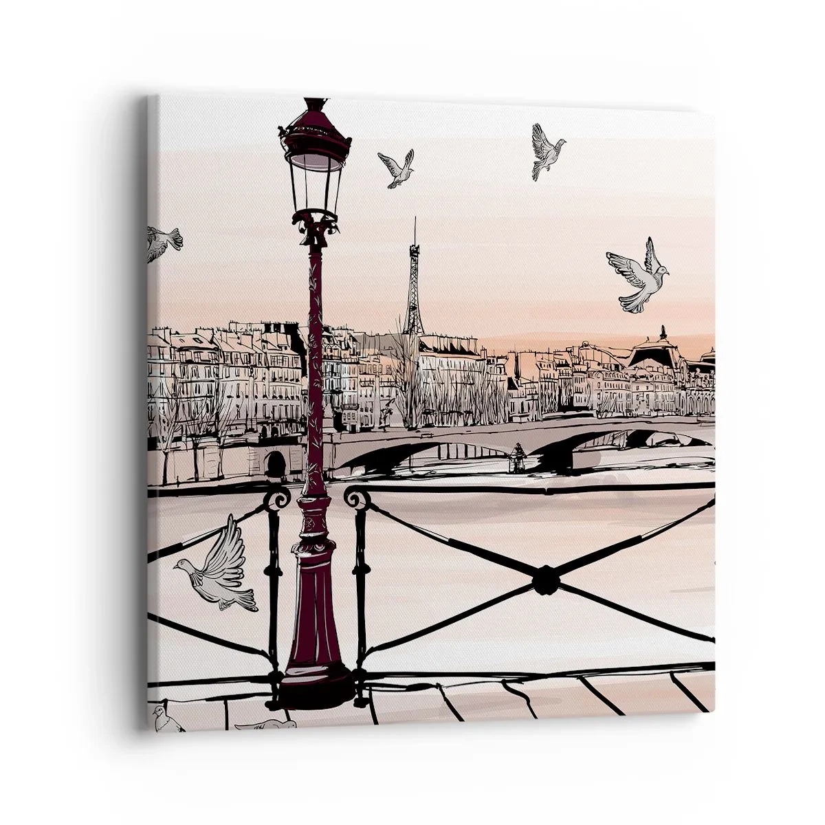 Lærredstryk - Billede på lærred - Over Paris' hustage - 40x40 cm