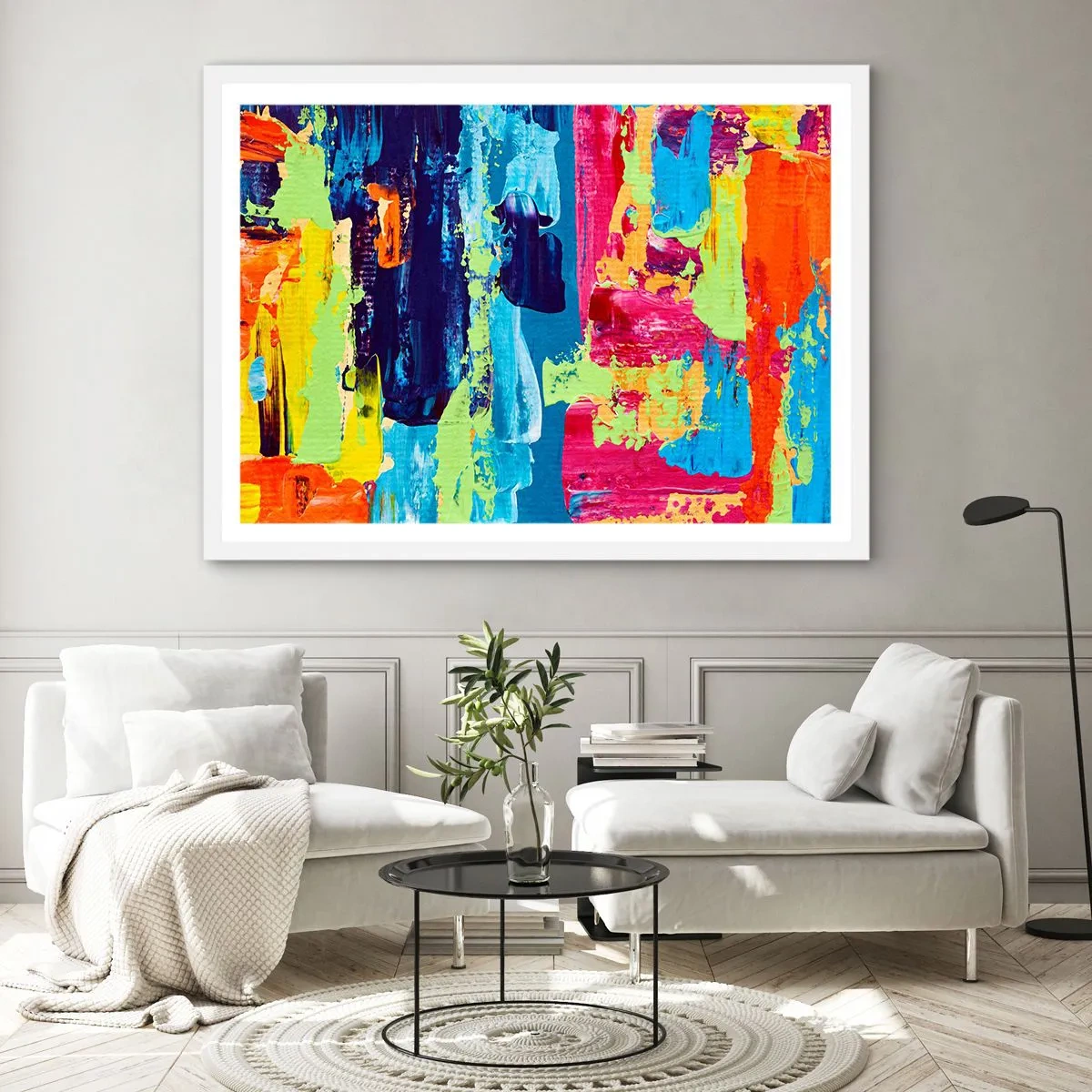 Plakat i hvid ramme - Livet er smukt! - 50x40 cm