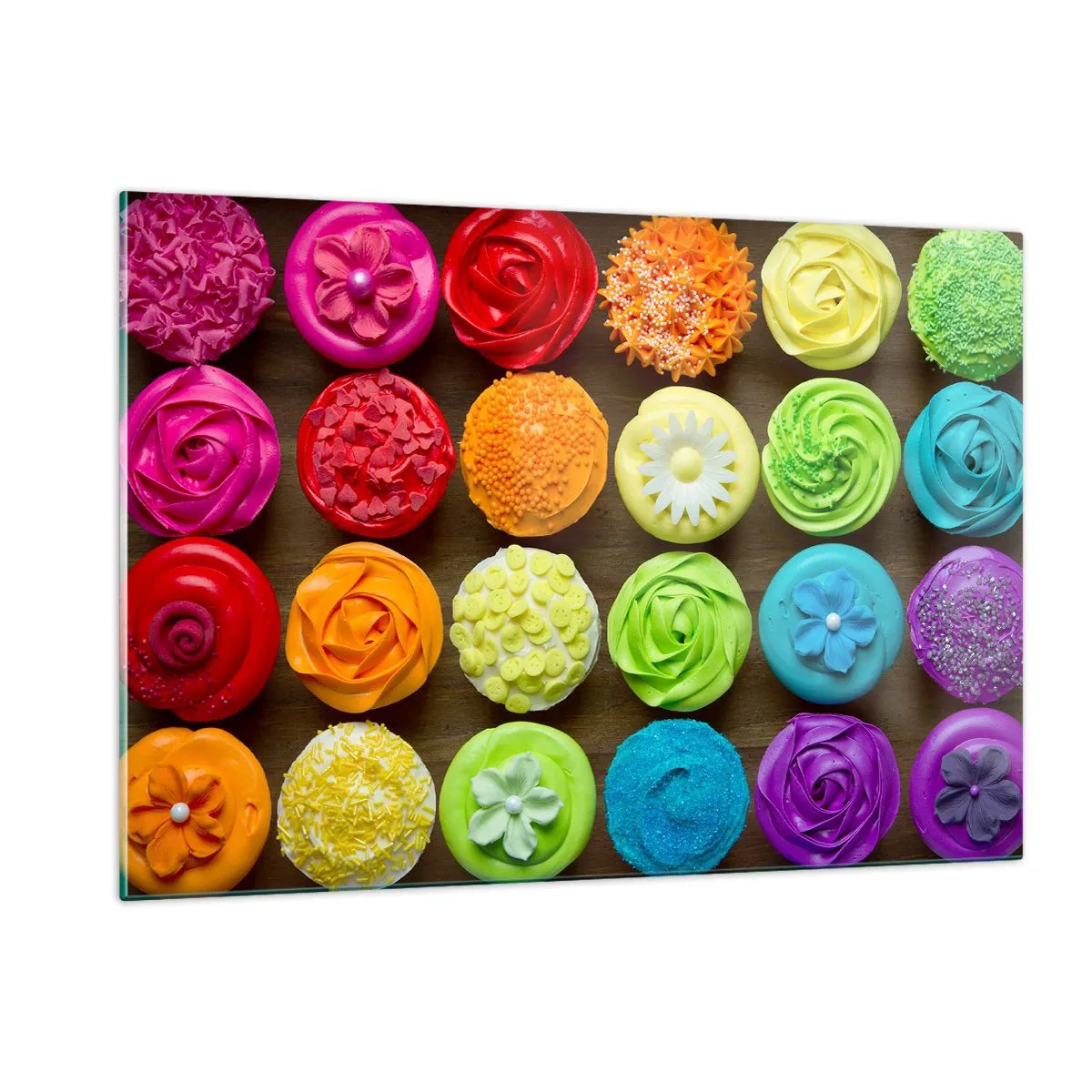 Billede på glas - Alle er forskellige - alle er lækre - 120x80 cm