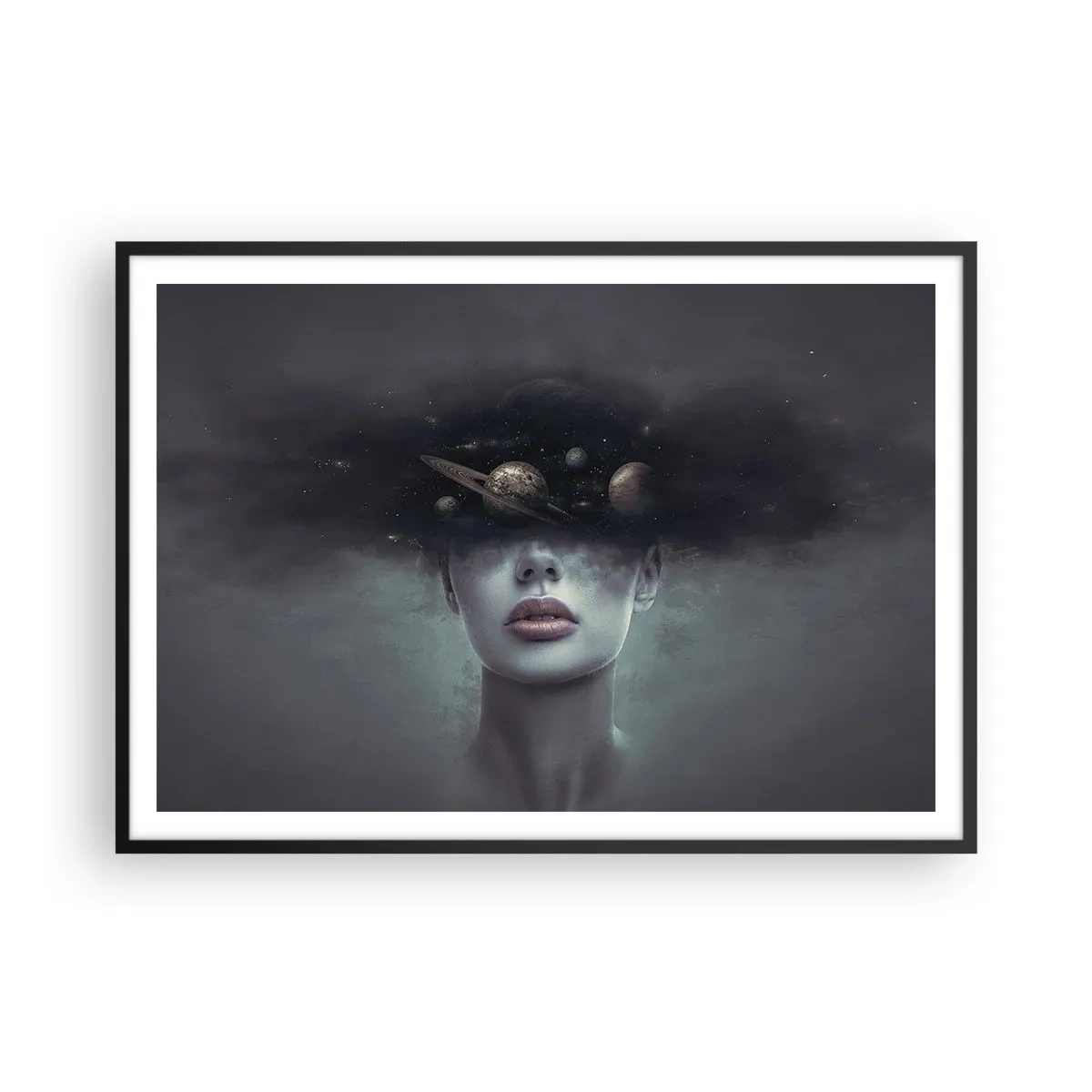 Plakat i sort ramme - Og planeterne er ved at gå amok... - 100x70 cm