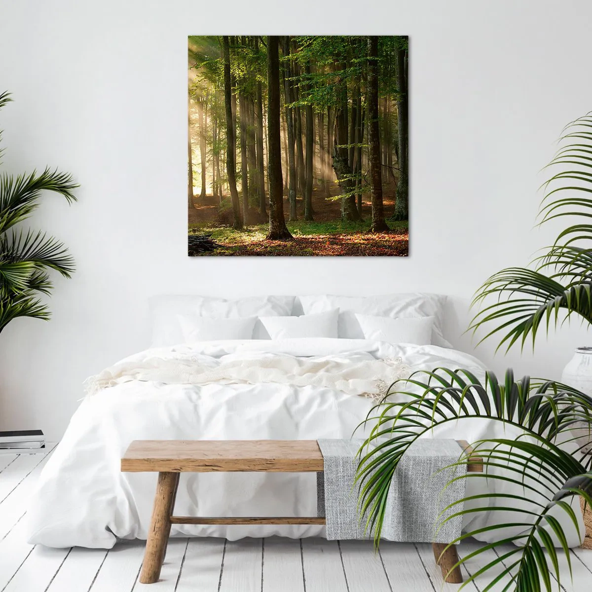 Lærredstryk - Billede på lærred - Strålende på en forårsmorgen - 50x50 cm