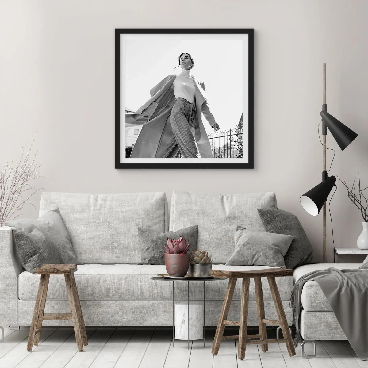 Plakat i sort ramme - Kommer du med mig? - 40x40 cm