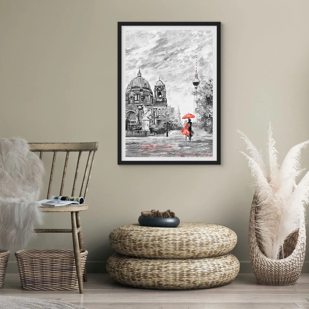 Plakat i sort ramme - Møde i Berlin - 40x50 cm
