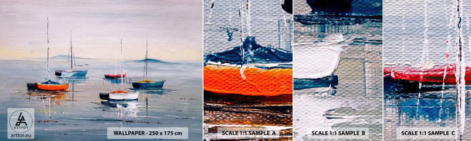 Prøve Fototapet Selvklæbende Deluxe Sticker - Et velfortjent hvil - Nautisk, Sejlbåde, Ved havet - 100x30 cm