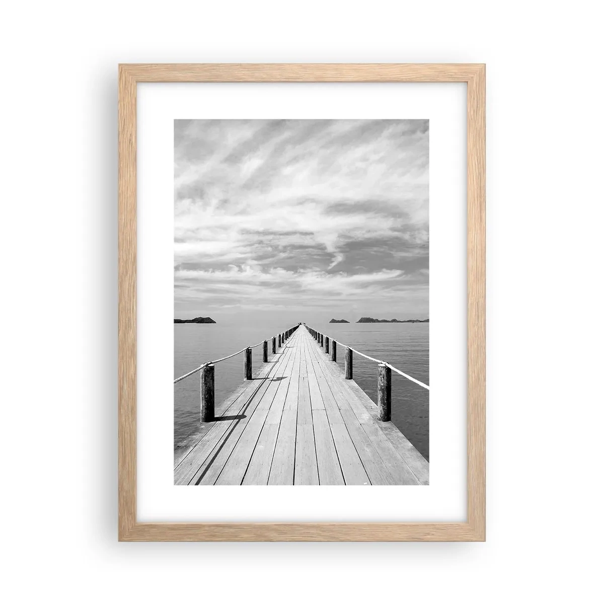 Plakat i ramme af lyst egetræ - Eller måske en rejse... - 30x40 cm