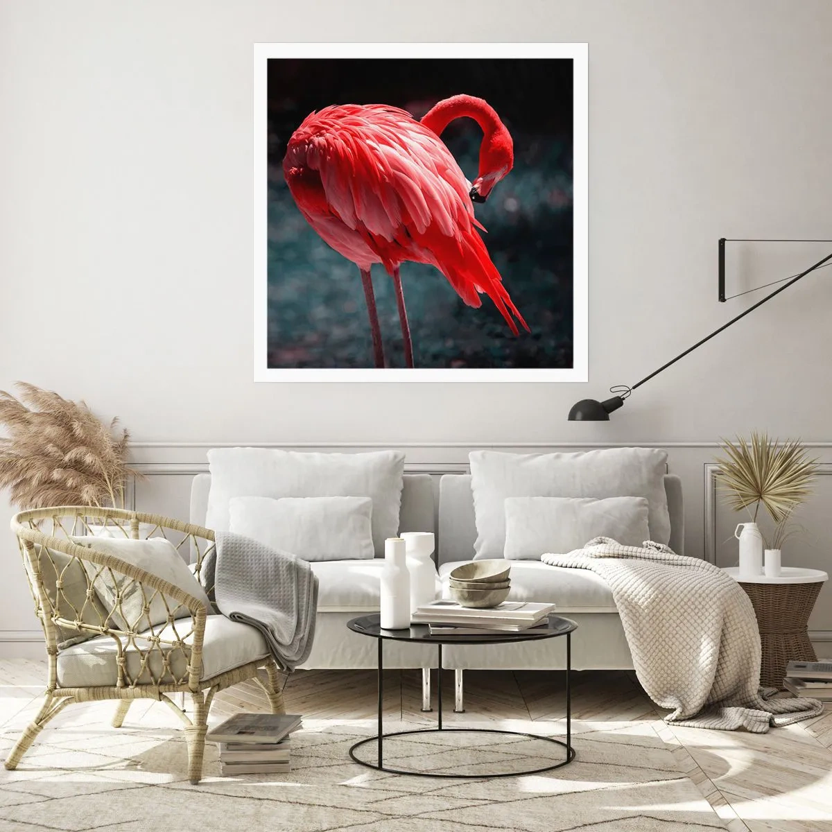 Plakat - Et karmosinrødt naturdigt - 40x40 cm