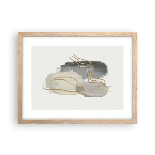 Plakat i ramme af lyst egetræ - Vedholdenhed og bevægelse - 40x30 cm