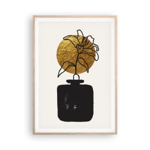Plakat i ramme af lyst egetræ - Skønhed i balance - 70x100 cm