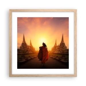 Plakat i ramme af lyst egetræ - I fred for evigt - 40x40 cm