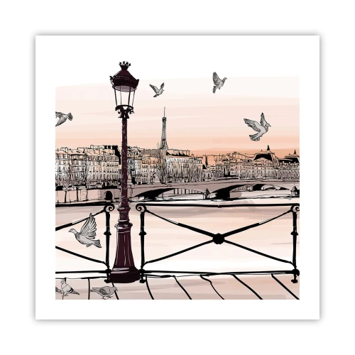 Plakat - Over Paris' hustage - 50x50 cm