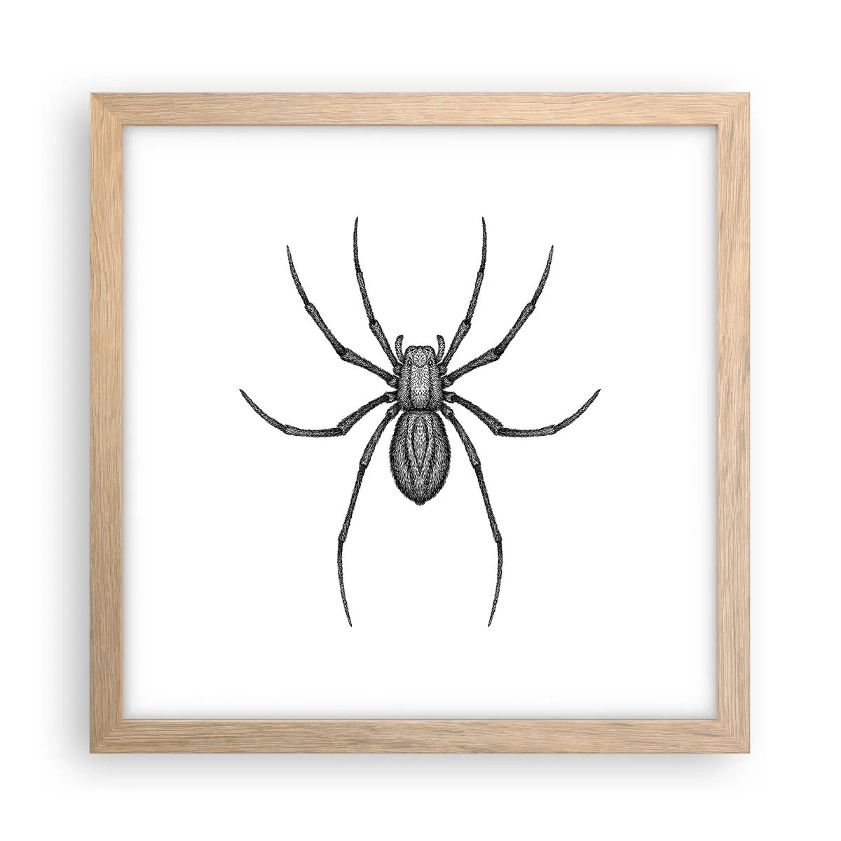 Plakat i ramme af lyst egetræ - Foruroligende præcision - 30x30 cm