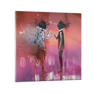 Billede på glas - Er det muligt at se ind i sig selv? - 70x70 cm