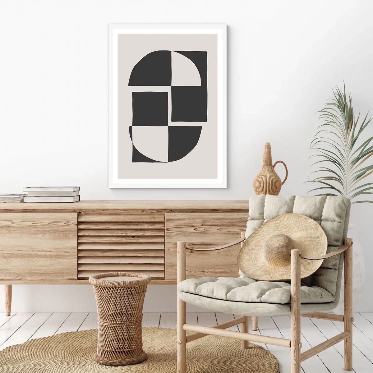 Plakat i hvid ramme - Antitese - syntese - 70x100 cm