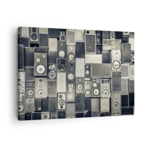 Lærredstryk - Billede på lærred - Højttalerkollektion i retrostil - 70x50cm - Og alt er i orden - Moderne vægdekoration til stue og soveværelse ARTTOR