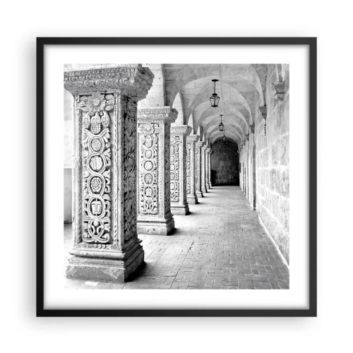 Plakat i sort ramme - Og hvor går det hen...? - 50x50 cm