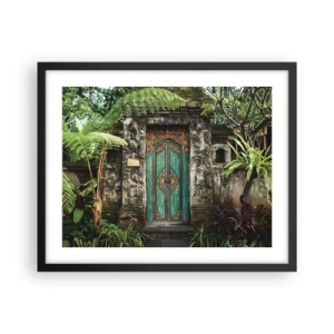 Plakat i sort ramme - En dør til en eksotisk verden - 50x40 cm