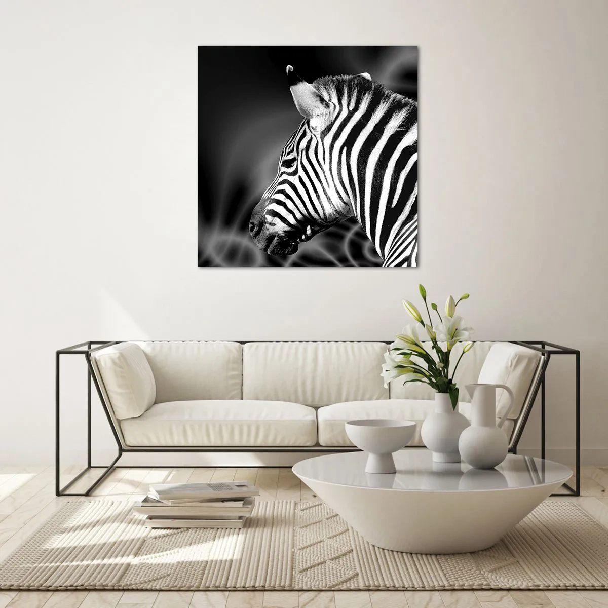 Billede på glas - Hvid er hvid og sort er sort - 30x30 cm