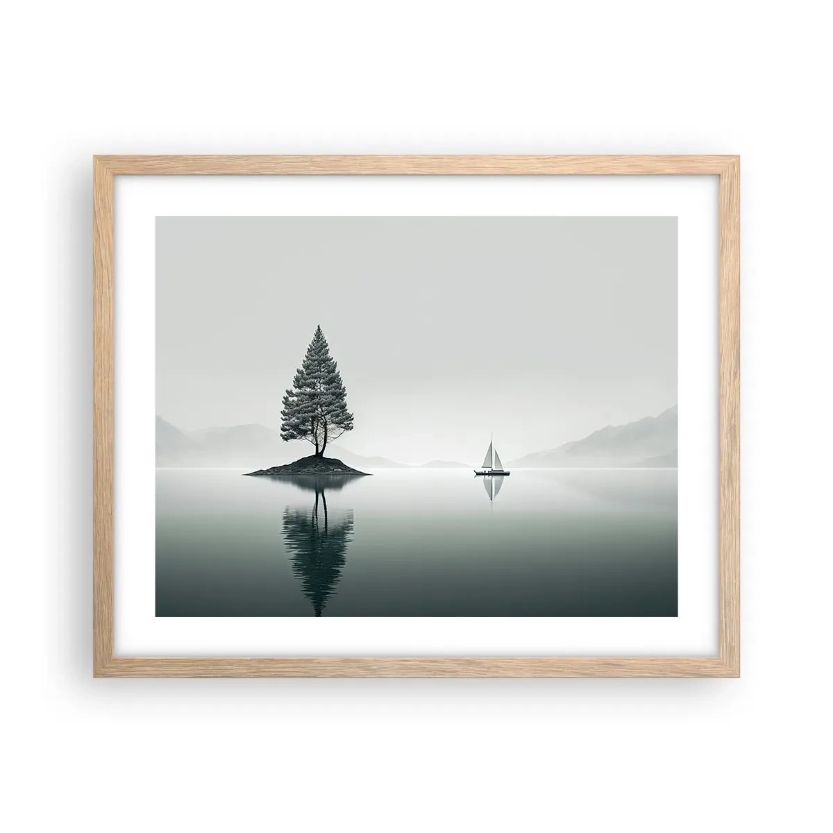 Plakat i ramme af lyst egetræ - En drøm - 50x40 cm