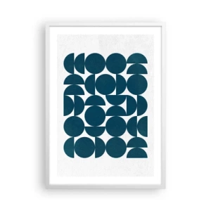 Plakat i hvid ramme - Cirkler og halvcirkler - 50x70 cm