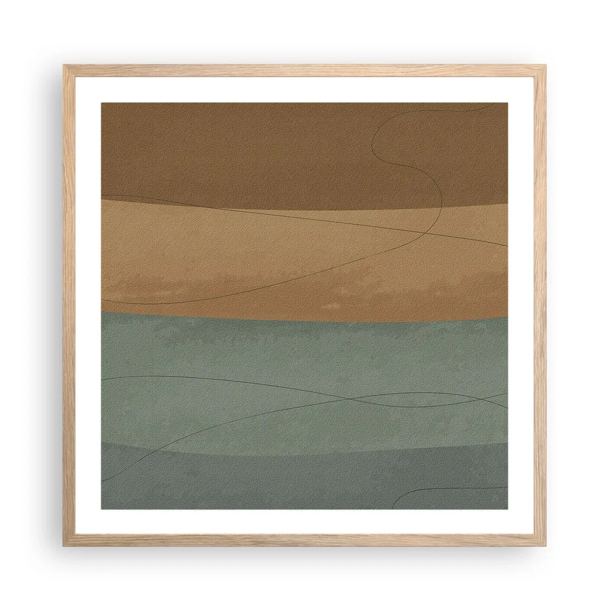 Plakat i ramme af lyst egetræ - Vandret sammensætning - 60x60 cm