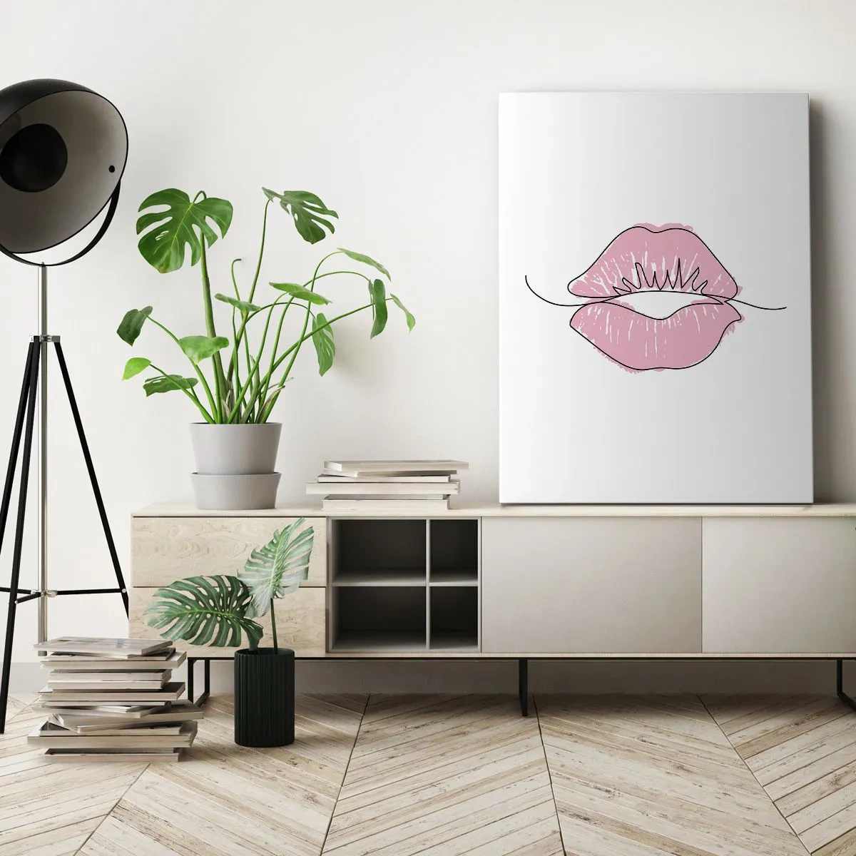 Lærredstryk - Billede på lærred - Klar til at kysse? - 50x70 cm