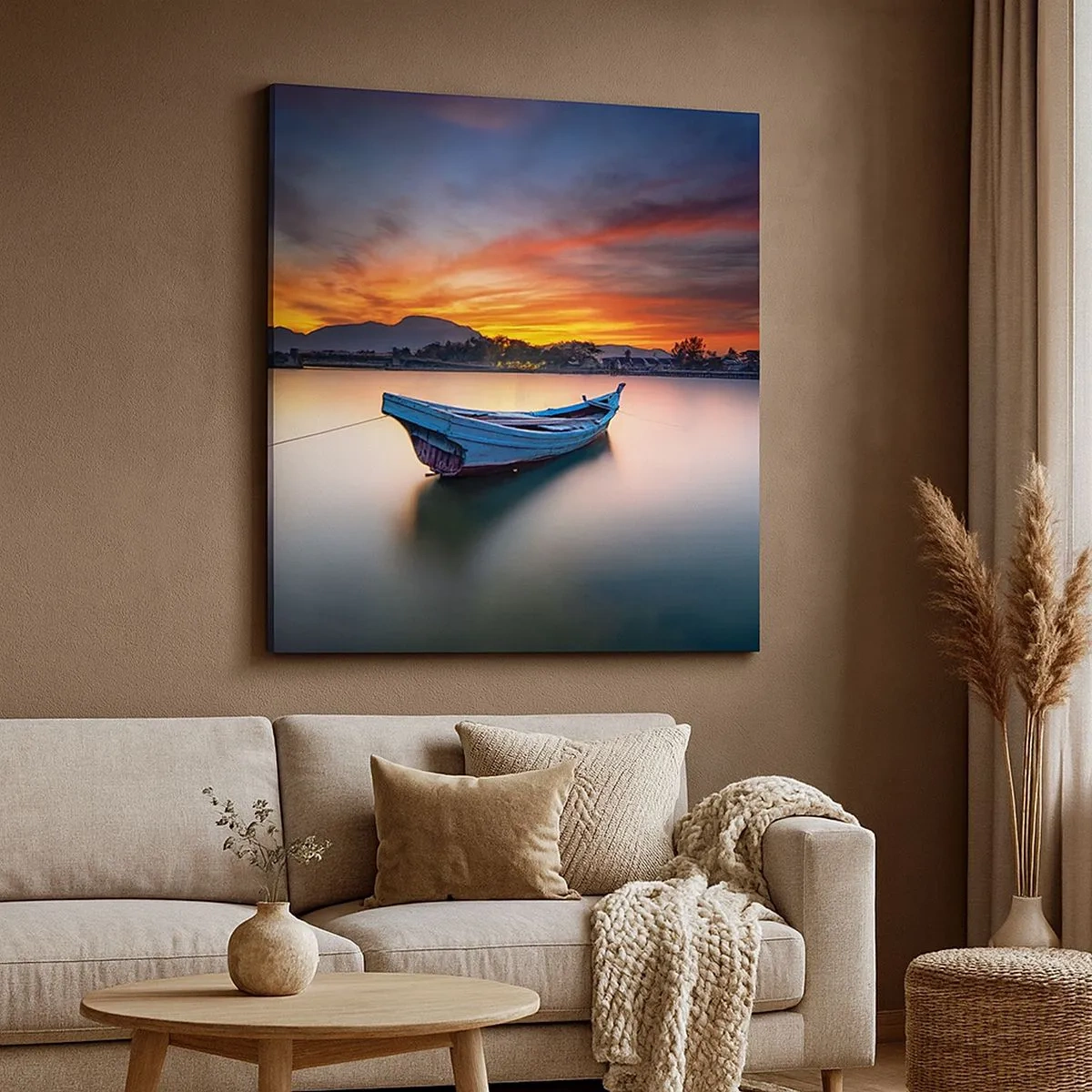 Lærredstryk - Billede på lærred - En god nat er på vej - 30x30 cm