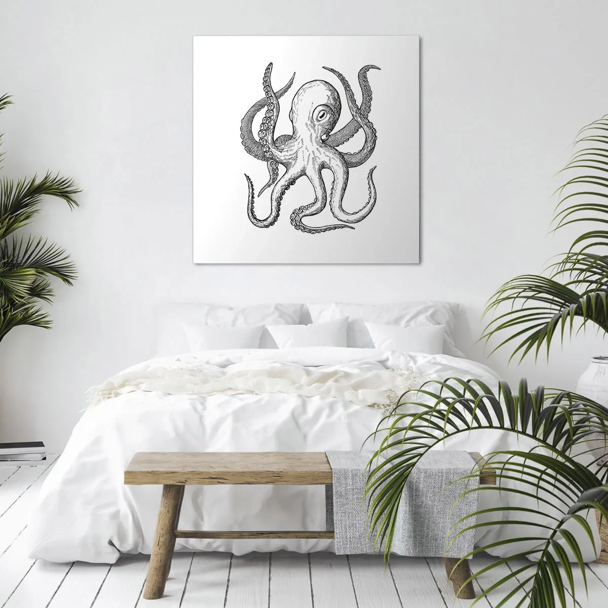 Lærredstryk - Billede på lærred - Dans med bølger - 70x70 cm