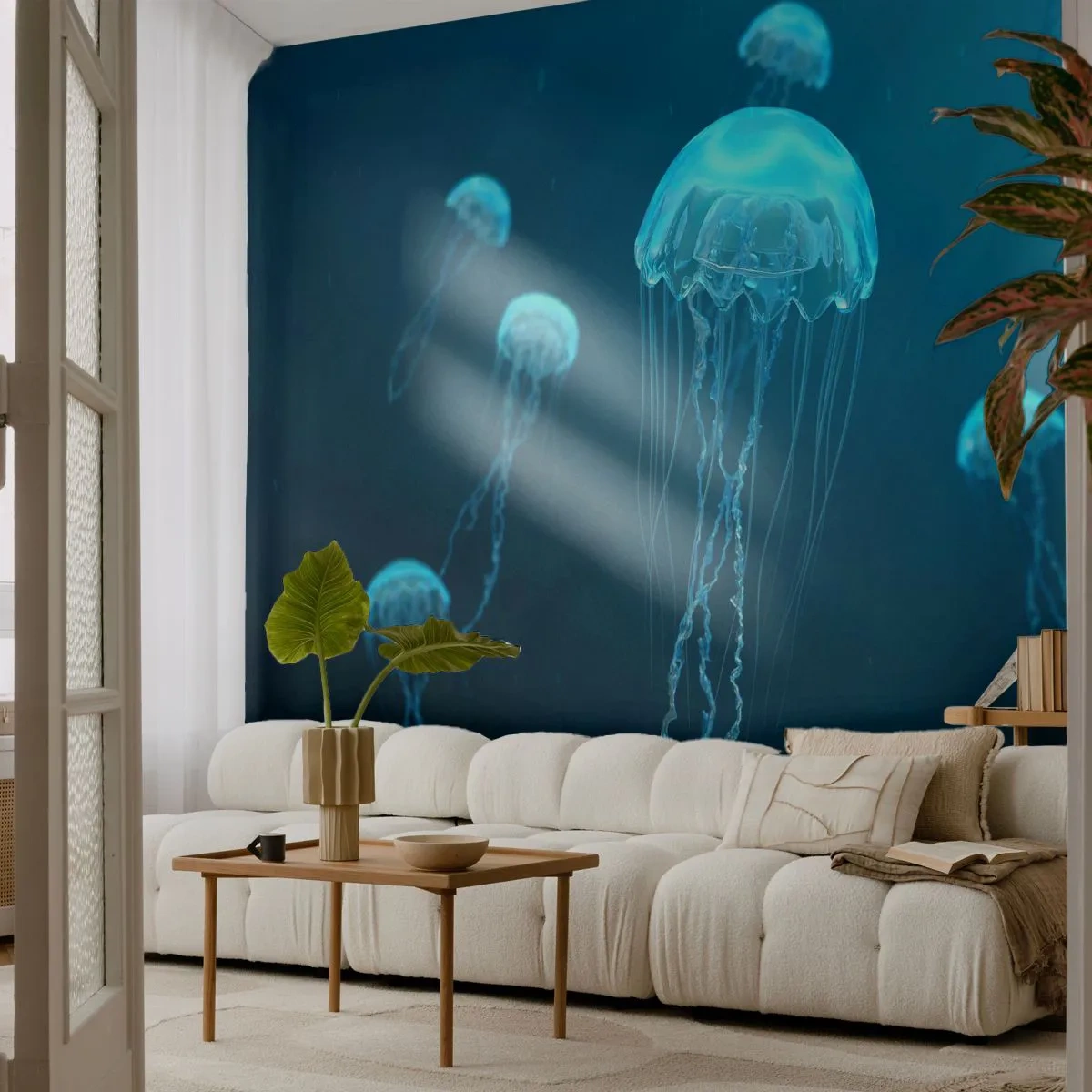 Fototapet Selvklæbende Deluxe Sticker - Havets dans - Vandmand, Ocean, Vand - 250x175 cm